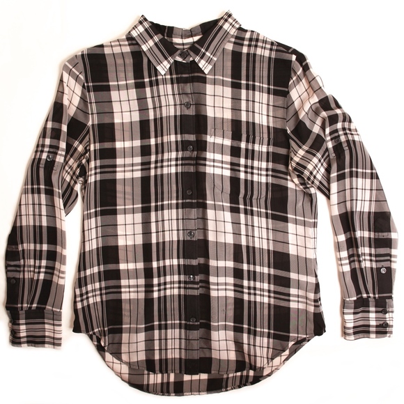 *BUNDLE OF 2* Madewell Plaid Silk Button Up Shirts - Picture 4 of 7